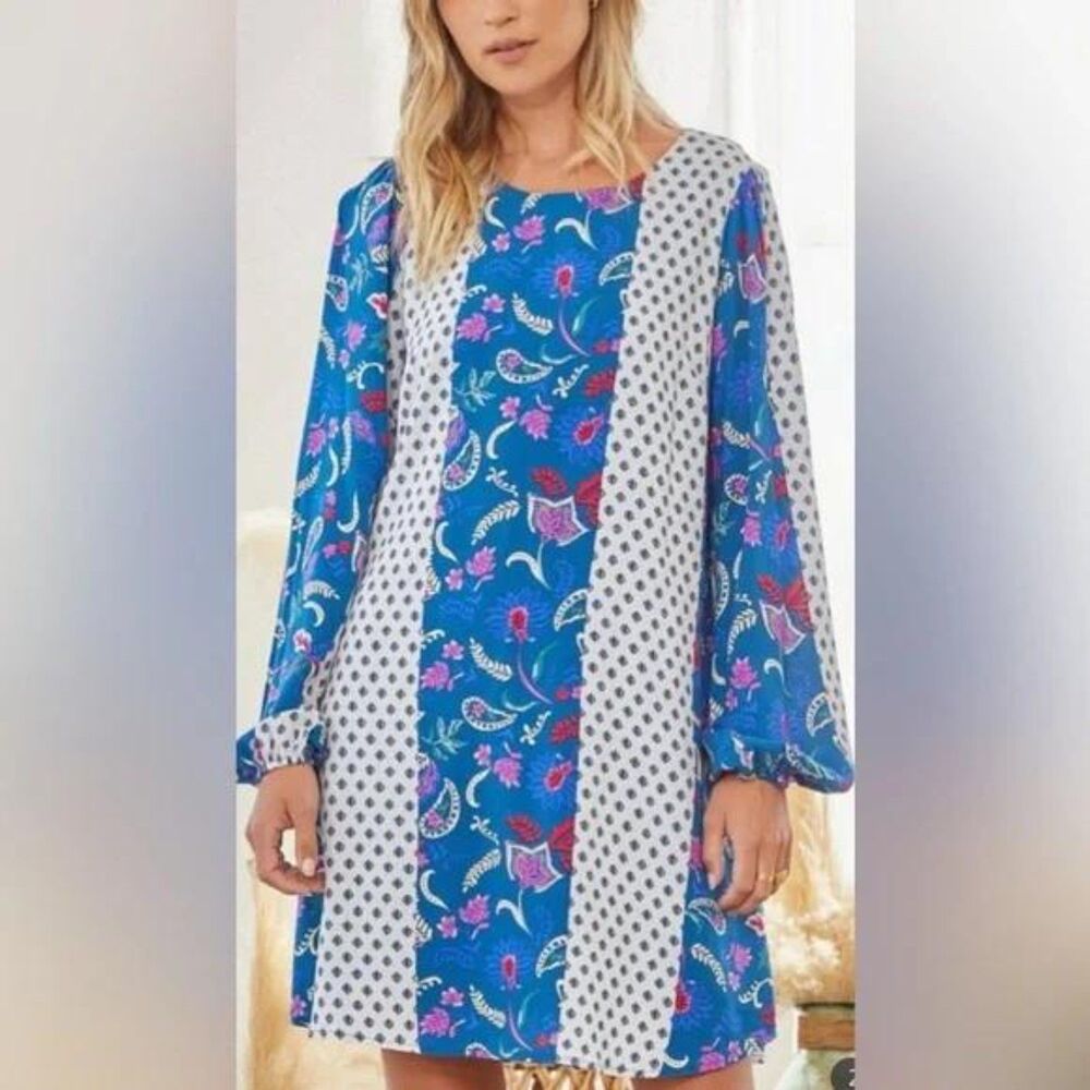 Andree By Unit Mixed Media Print Long Sleeve Shif… - image 4